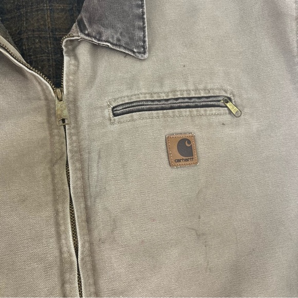Vintage‎ Carhartt Jacket Mens XL Tan Detroit Workwear Duck Canvas Blanket Lined - Picture 3 of 11